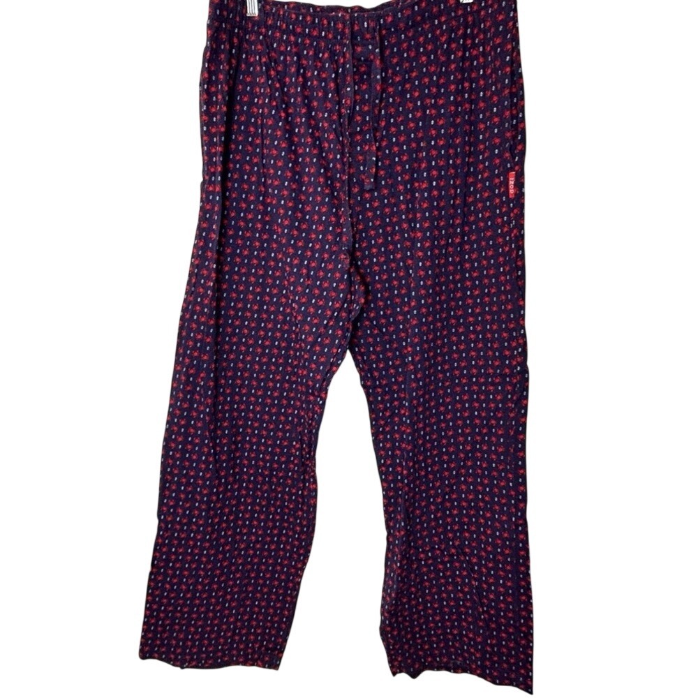 IZOD Dark Blue &‎ Red Crabs Lounge Pajama Pants Men's XL Casual